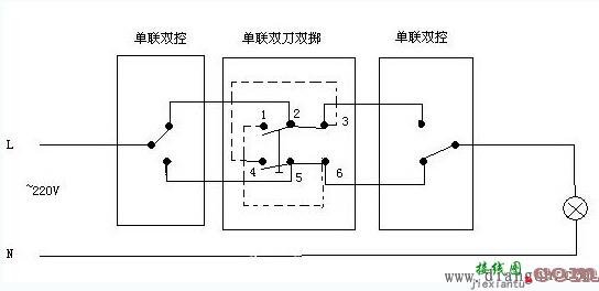 三联开关实物接线图  第1张