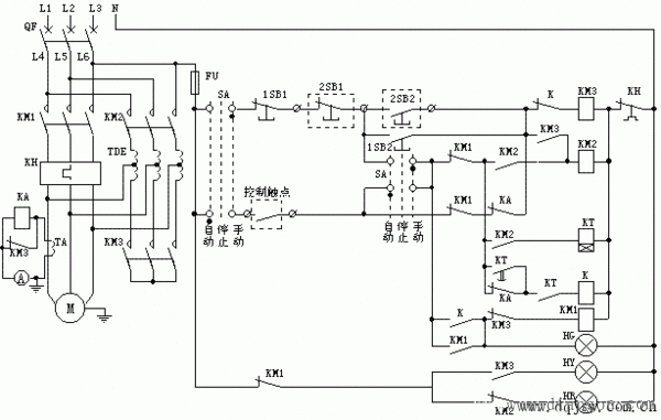 自藕减压启动器二次线路图工作原理  第1张