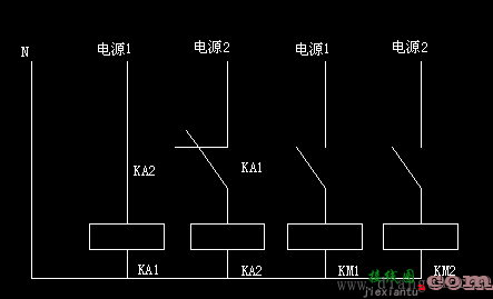 接触器控制双电源电路图  第1张