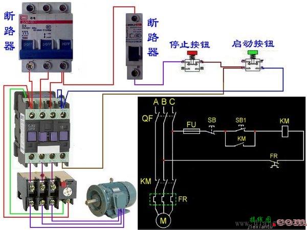 交流接触器与热继电器接线图  第1张