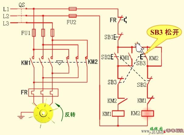 双重联锁电动机正反转控制电路图原理图解  第6张