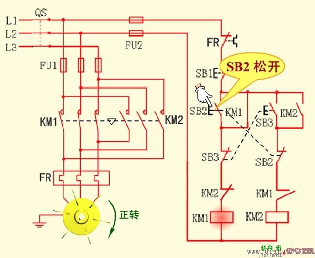 双重联锁电动机正反转控制电路图原理图解  第4张