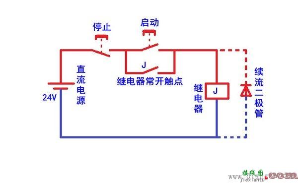 24v继电器自锁电路图  第1张