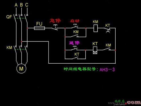 电机延时自动起动停止电路图  第2张