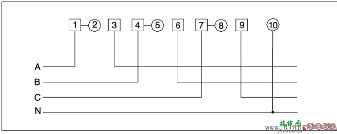 三相四线电能表接线图  第1张