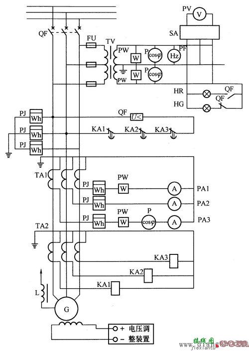 400V柴油机组控制屏的一次和二次综合电路  第2张