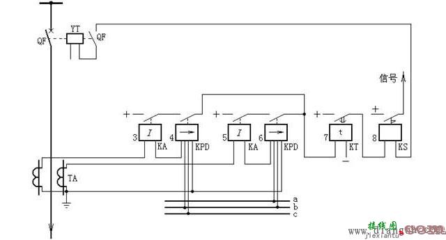 方向过电流保护的原理接线图  第1张