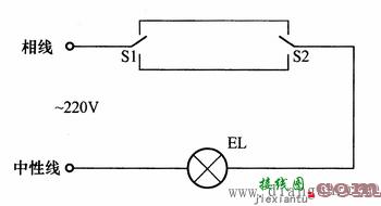 两地控制一盏灯电路图  第1张