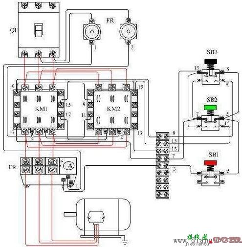 电动机正反转带互锁接线图  第1张