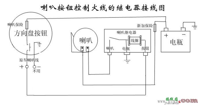 汽车喇叭继电器接线图  第1张