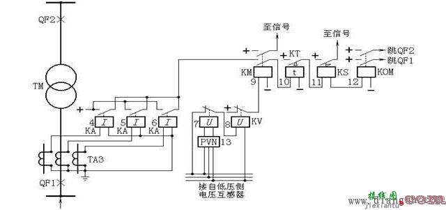 复合电压启动的过电流保护原理图  第1张