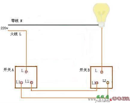 两个开关控制一个灯电路图  第2张