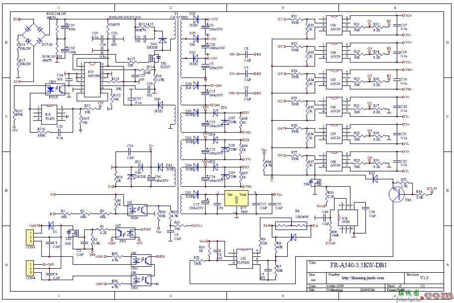 三菱A540-5.5变频器图纸  第1张