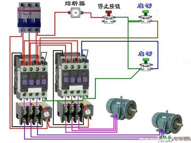 继电器控制电路原理图和接线图大全  第4张