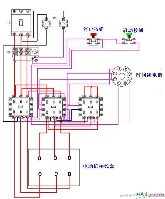 继电器控制电路原理图和接线图大全  第5张