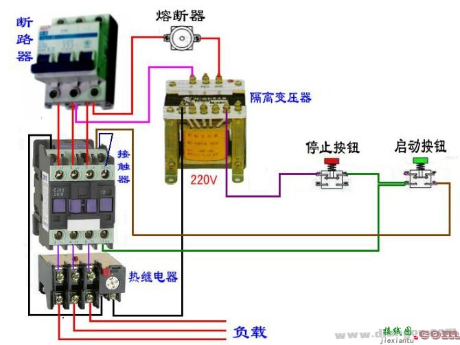 继电器控制电路原理图和接线图大全  第13张