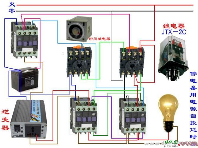 继电器控制电路原理图和接线图大全  第15张
