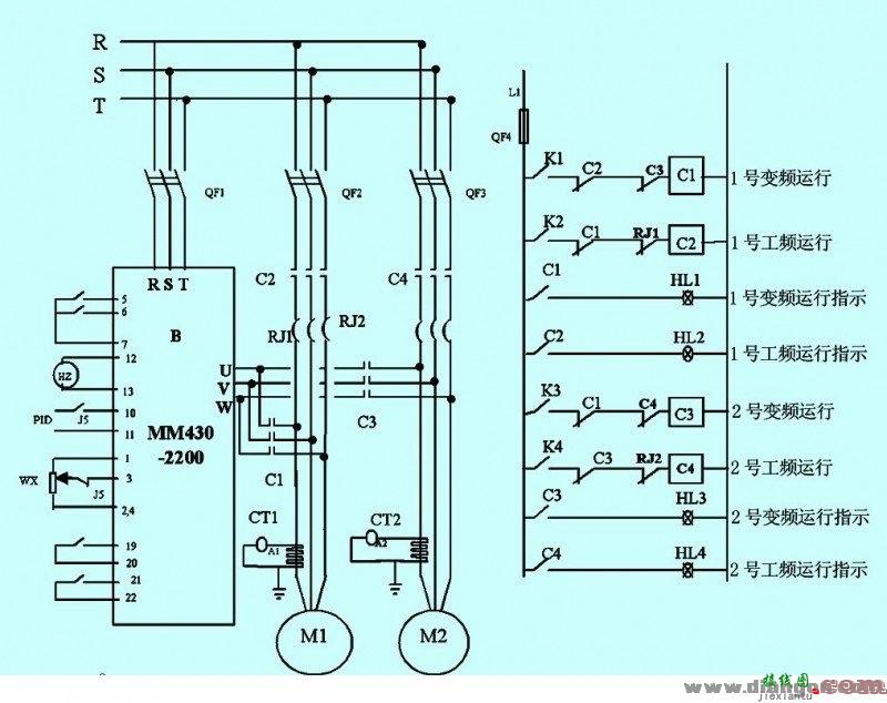 变频器切换控制原理图  第1张