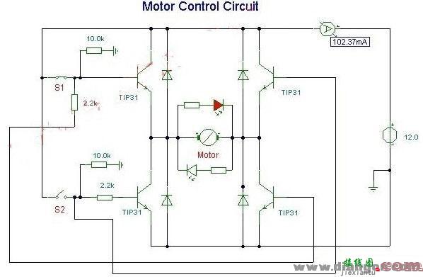 直流电机正反转控制驱动电路图  第1张