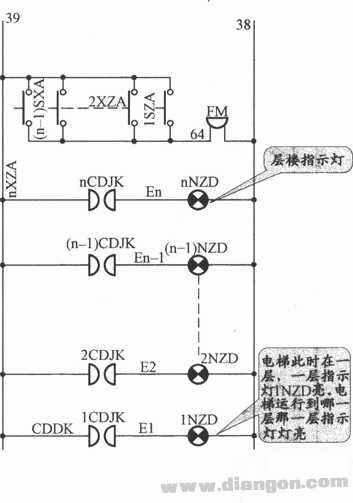 电梯到站灯接线示意图图片