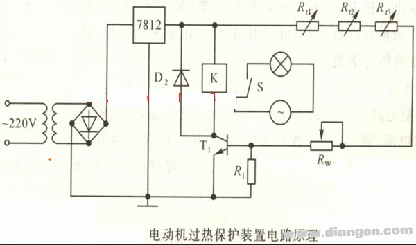 电机过热保护装置电气原理图  第1张