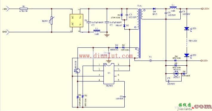 led驱动电源电路图  第1张
