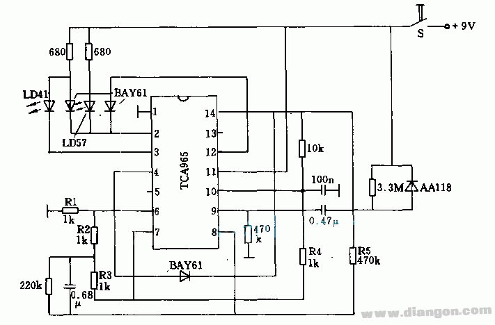 采用TcA965的门限信号发生器电路图  第1张