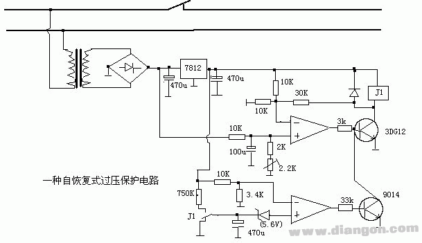 自恢复过压保护电路图  第1张