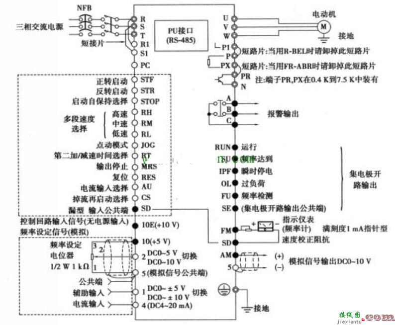 变频器接线端子说明图  第8张