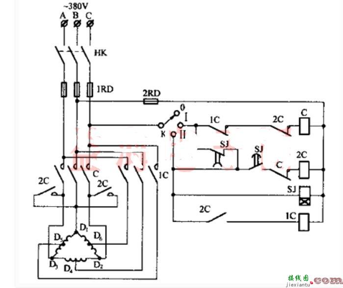 双速电动机自动加速控制线路  第1张