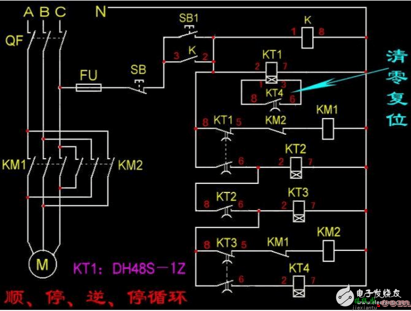 控制电机正反转 - 关于电机运行的几个基本电路  第2张