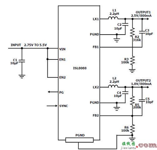 基于ISL8088高效2.25MHz降压电源电路设计  第1张