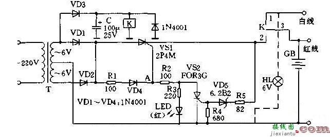 6V“千里眼”充电器电路图解析  第1张