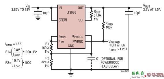 采用LT3086的负载电流监视电路图  第1张