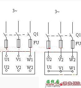 鼠笼电动机变极调速接线电路图  第1张