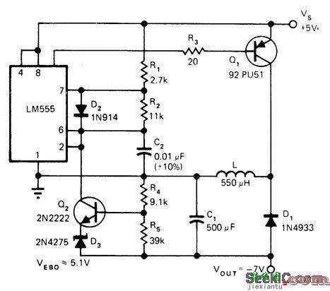 +5V到-7V电路  第1张