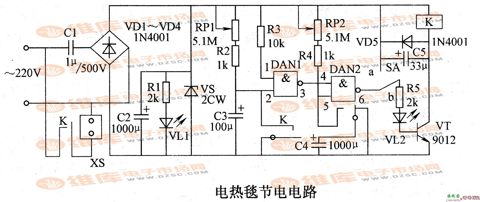 电热毯节电电路  第1张