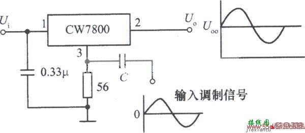 集成稳压器CW7800构成的功率调幅器电路图  第1张