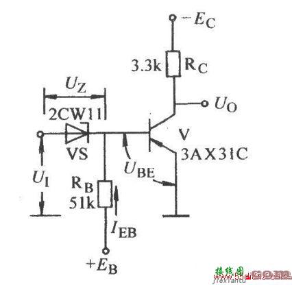 稳压二极管门限非门电路图  第1张