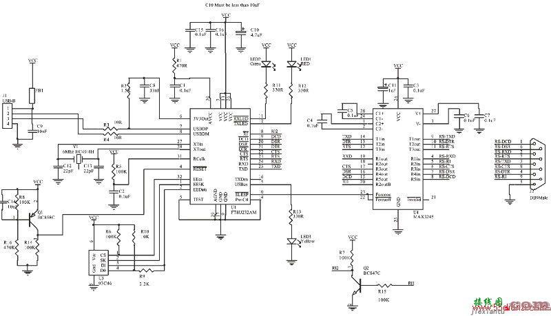国外USB转串口电路图  第1张