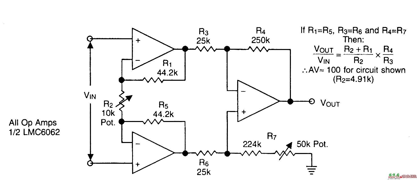 LMC6062仪表放大器  第1张