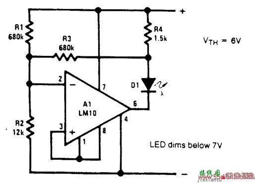 电池状态指示器电路图  第1张