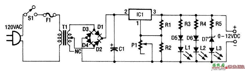 0到12V 1A可变电源电路  第1张