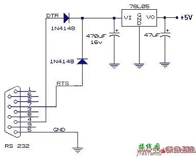 RS232串口取电电路图  第2张