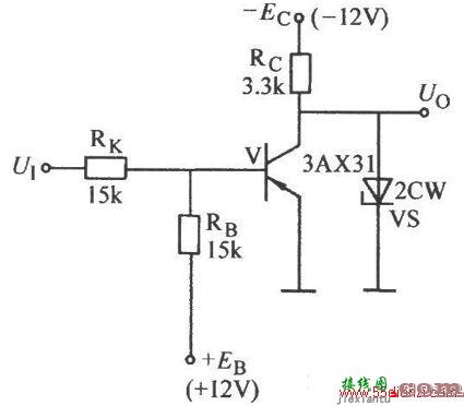 带有钳位稳压二极管的非门电路图  第1张