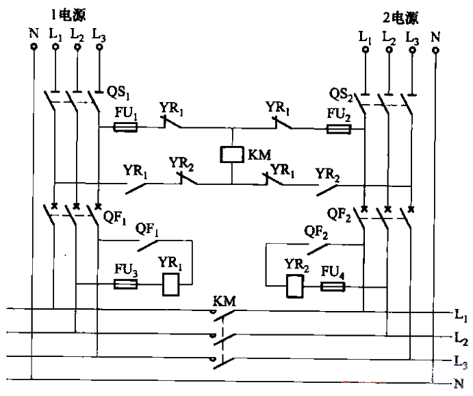 双电源两个接触器图图片