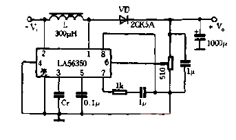 LAS6350组成开关升压稳压电路图  第1张