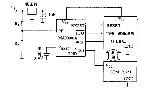 MAX690A，692A的基本应用电路图  第1张