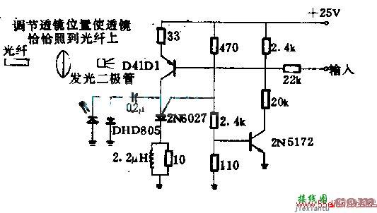 50kHs频率光发射电路图  第1张