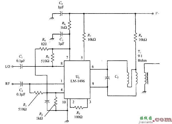 基于LM-1496的混频器电路图  第1张